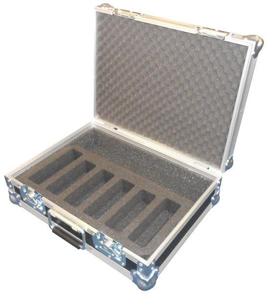 x6 Way Microphone Flight Case With Foam Insert